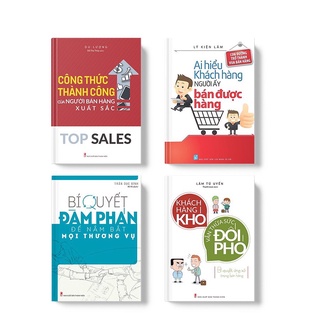 Sách: combo 4 cuốn top sale công thức bán hàng xuất sắc + bí quyết đàm phán + khách hàng khó + ai hiểu khách hàng