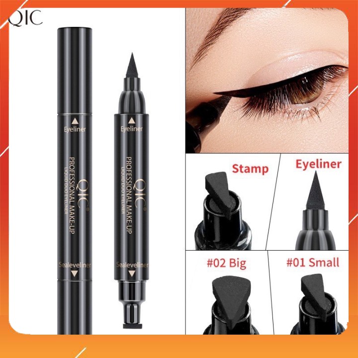 BÚT KẺ MẮT 2 ĐẦU QIC professional make-up liquid duo eyeliner CHỐNG TRÔI- KHÔNG LEM NHANH KHÔ | BigBuy360 - bigbuy360.vn