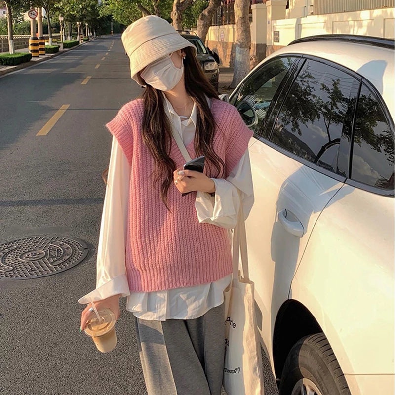 Áo Sweater Dệt Kim Cổ Chữ V Thời Trang Mùa Thu Cho Nữ 77