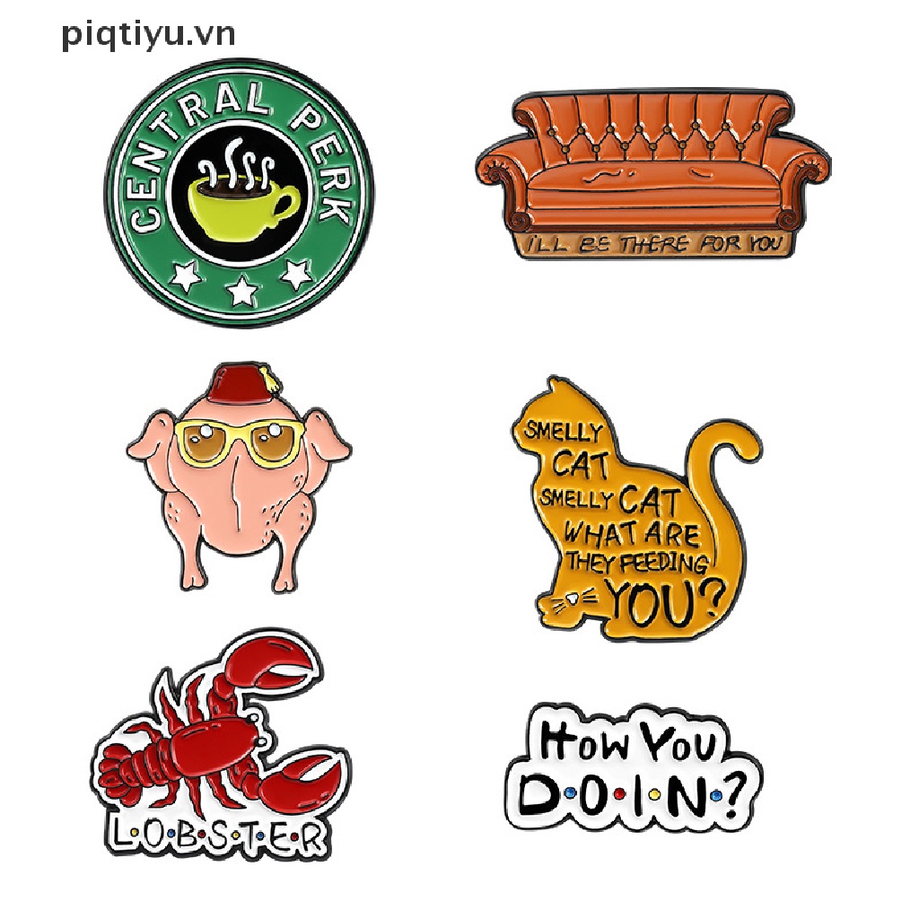 PP Friends How You Doin Enamel Pin Smelly Cat Lobster Turkey Brooch Lapel Badge PP