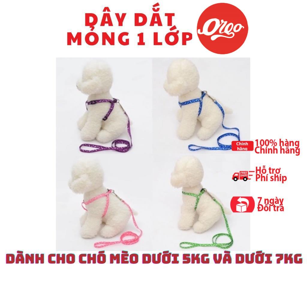 (2 size) Dây dắt chó mèo dạng yếm nhỏ xinh ORGO 1 lớp dây xích vải mỏng cho thú cưng nhỏ