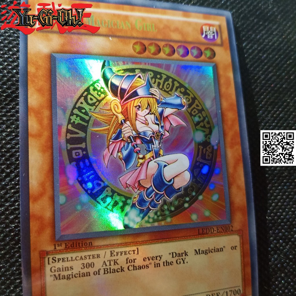Bài Yugioh Dark Magician Girl nữ phù thuỷ áo đen card và tem bạc phản quang TẶNG Sleeves bọc bài 1458 D2 28