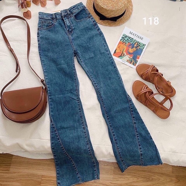 QUẦN JEANS ỐNG LOE LƯNG CAO (KÈM HÌNH THẬT)