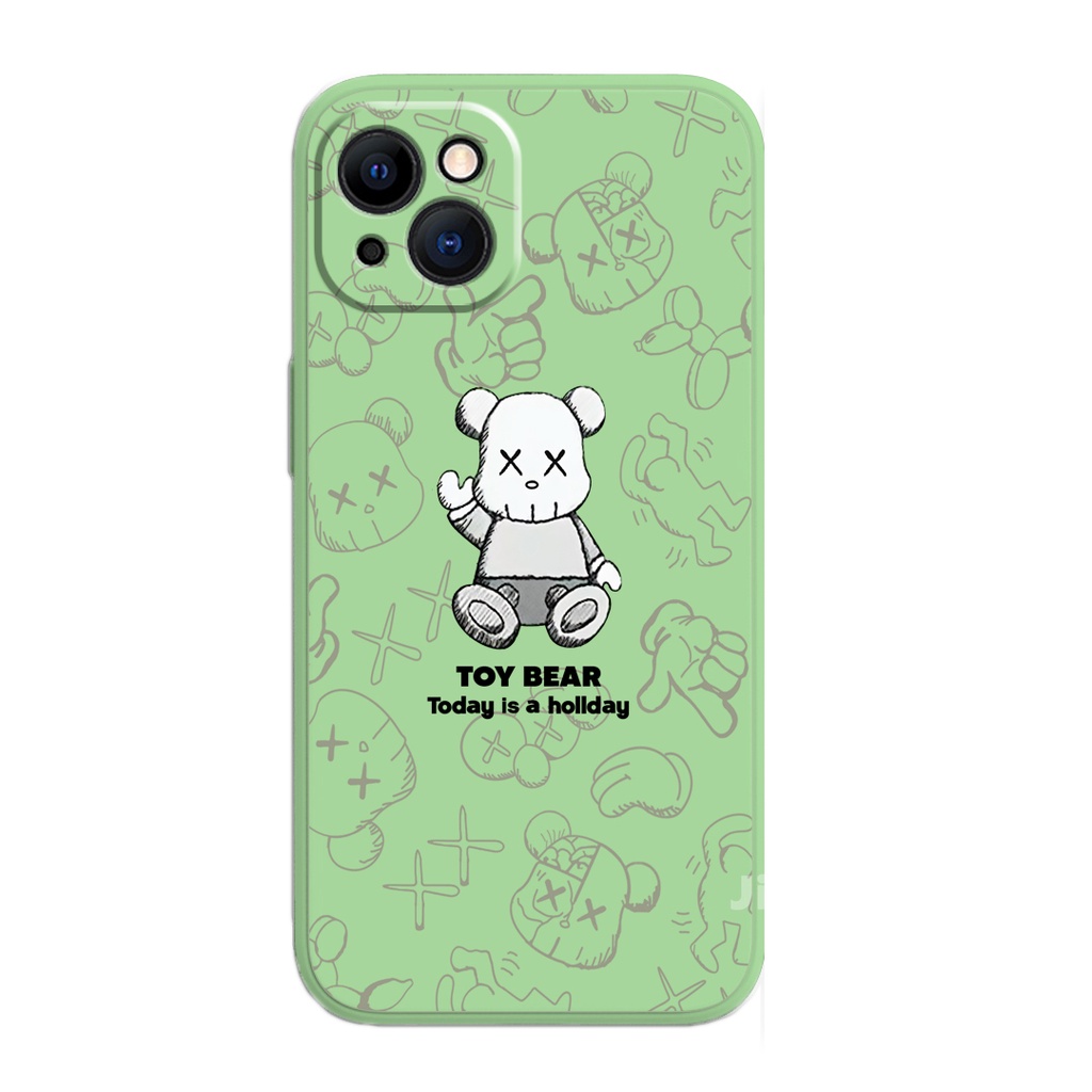 Ốp điện thoại silicone họa tiết hoạt hình gấu có dây đeo cho Iphone 12 13 Pro Max 11 Pro Max X Xs Xr 7 8 Plus