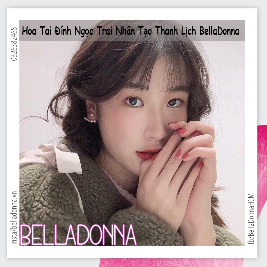 (HCM_Giao Nhanh) Hoa Tai Đính Ngọc Trai Nhân Tạo Thanh Lịch Cho Nữ BellaDonna 16