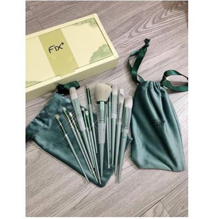 Bộ Cọ Trang Điểm 13 cây FIX Xanh Pastel bao gồm túi đựng cọ 95