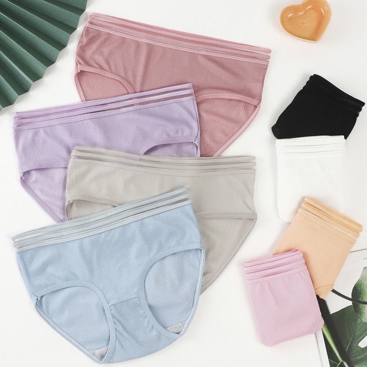 quần lót nữ cotton cạp lưới thông hơi kháng khuẩn KIMCHIBIKINI chip thái cao cấp thoáng mát dễ thương QL021