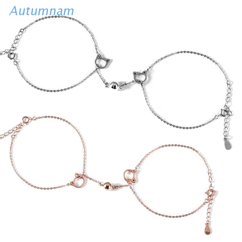 Vòng Đeo Tay Cặp Đôi Nam Châm Hình Mèo Vui Nhộn