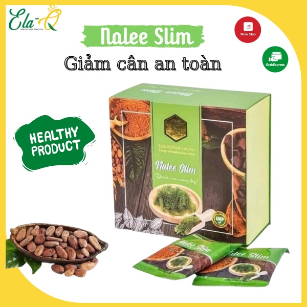 Cacao Nalee Slim tách béo giảm cân nhanh (hộp 20 gói) chính hãng The Bitter CaCao - an toàn - hiệu quả
