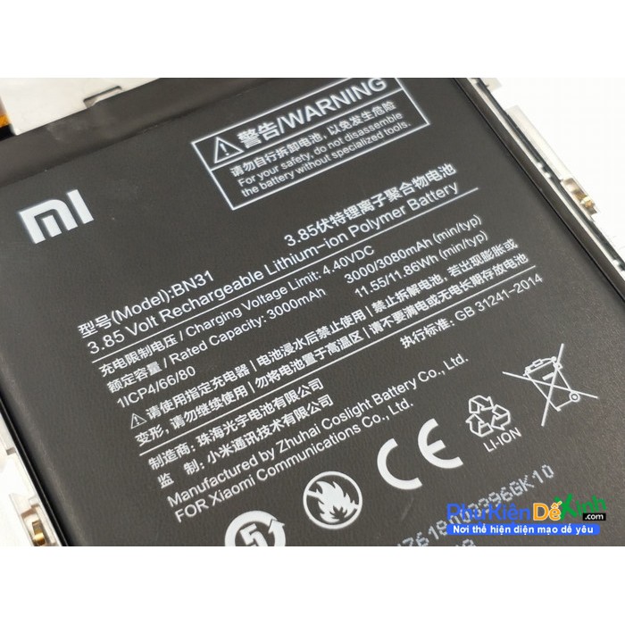 Pin Xiaomi BN31 cho Xiaomi Mi 5X / Mi A1 / Redmi Note 5A Prime xịn có bảo hành