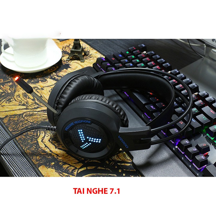 💥Bảo Hành 12 Tháng💥Tai Nghe Gaming Zidli V2000 - Tai Nghe pc Chụp Tai Có Micro Led siêu đẹp