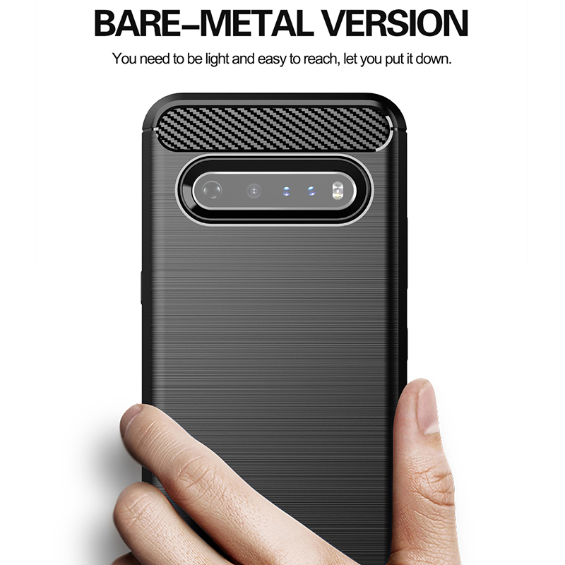 Ốp Điện Thoại tpu Mềm Kết Cấu Sợi carbon Cho lg v60 thinq v50 v50s k52 k62 k51 q51 k51s k41s k61 thinq