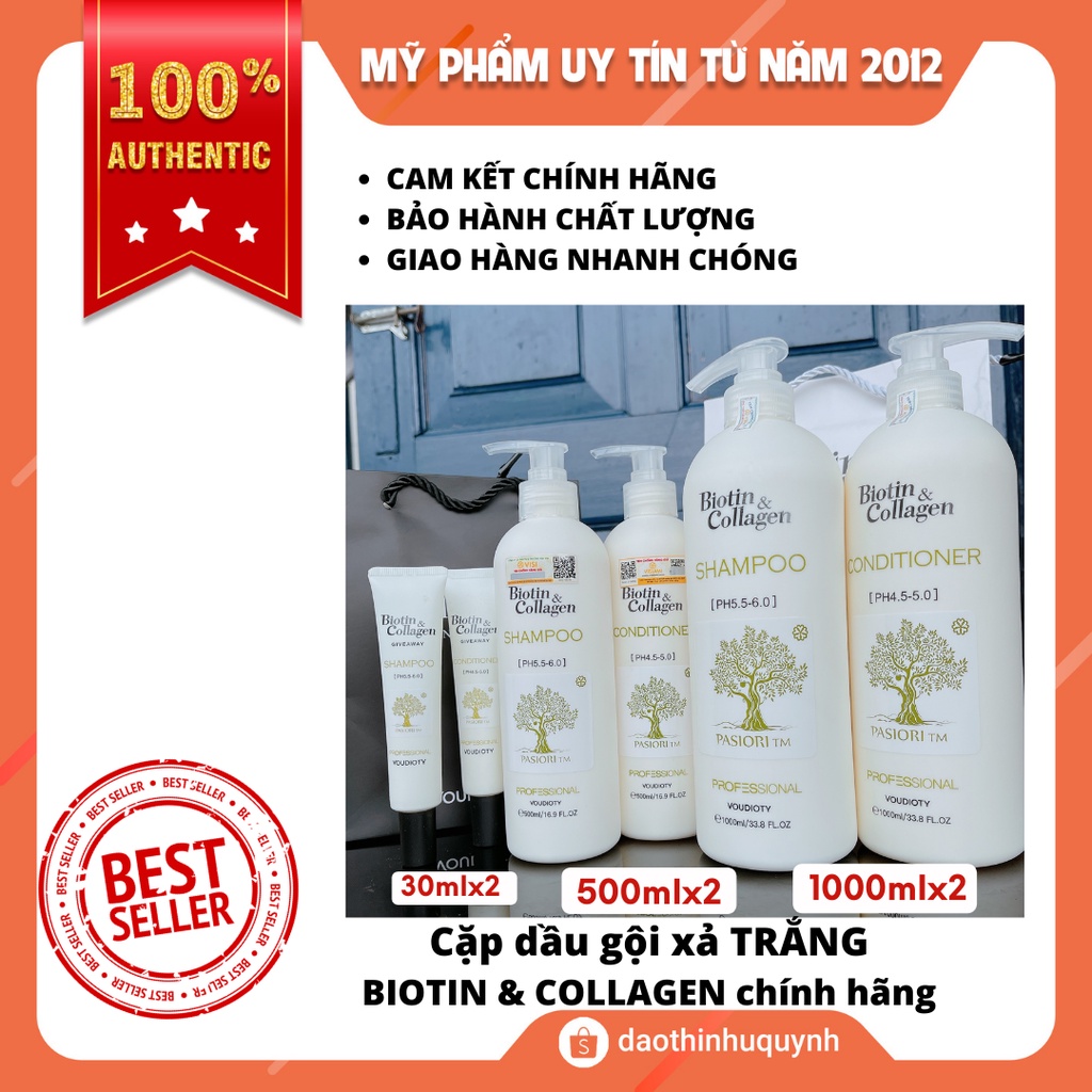 Cặp dầu gội xả BIOTIN &amp; COLLAGEN cao cấp Ý