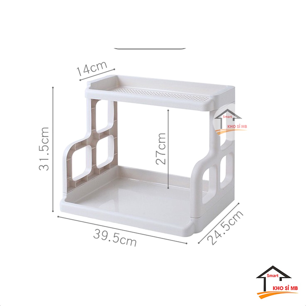 kệ để đồ đựng gia vị nhà bếp đa năng 2 tầng hình chữ H thông minh nhựa việt nhật cao cấp kho sỉ mb