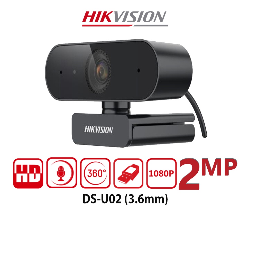 [Siêu rõ nét] Webcam HIKVISION DS-U02 FULL HD 1080P tích hợp mic chuyên dụng cho Livestream, Học và làm Online