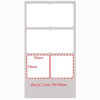 Giấy in nhãn 2 tem 50×50 combo 8 cuộn