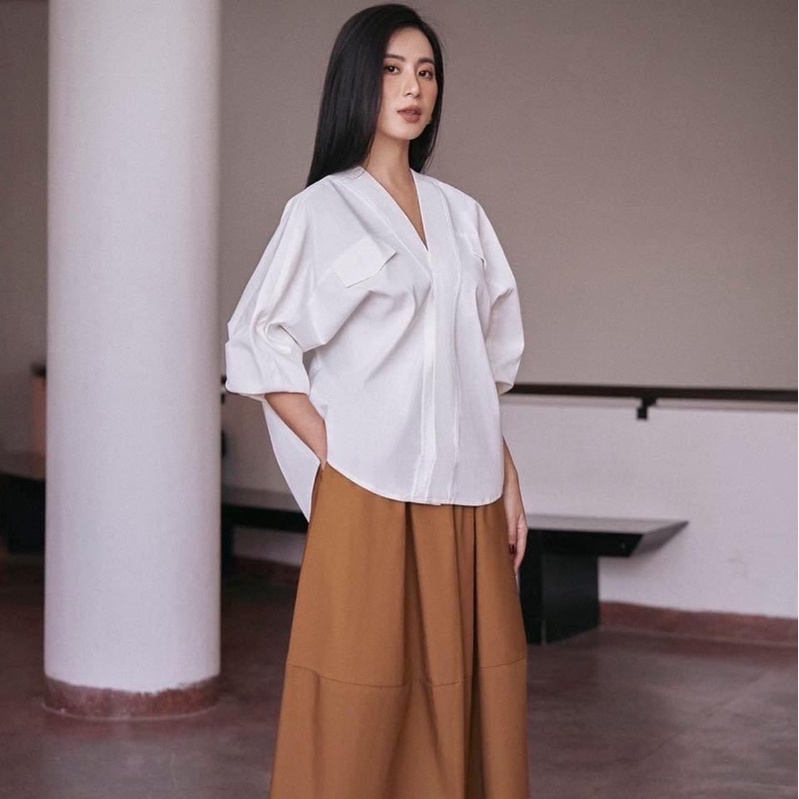 Áo sơmi COCOSIN trắng có túi freesize