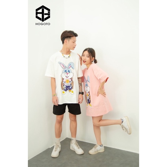 Áo thun tay lỡ DREW House thỏ Hogoto shop ,áo phông cotton nam nữ unisex  form rộng oversize