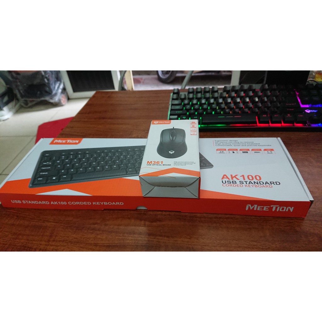 Bộ Phím chuột có dây Meetion chính hãng Bảo hành 12 tháng.