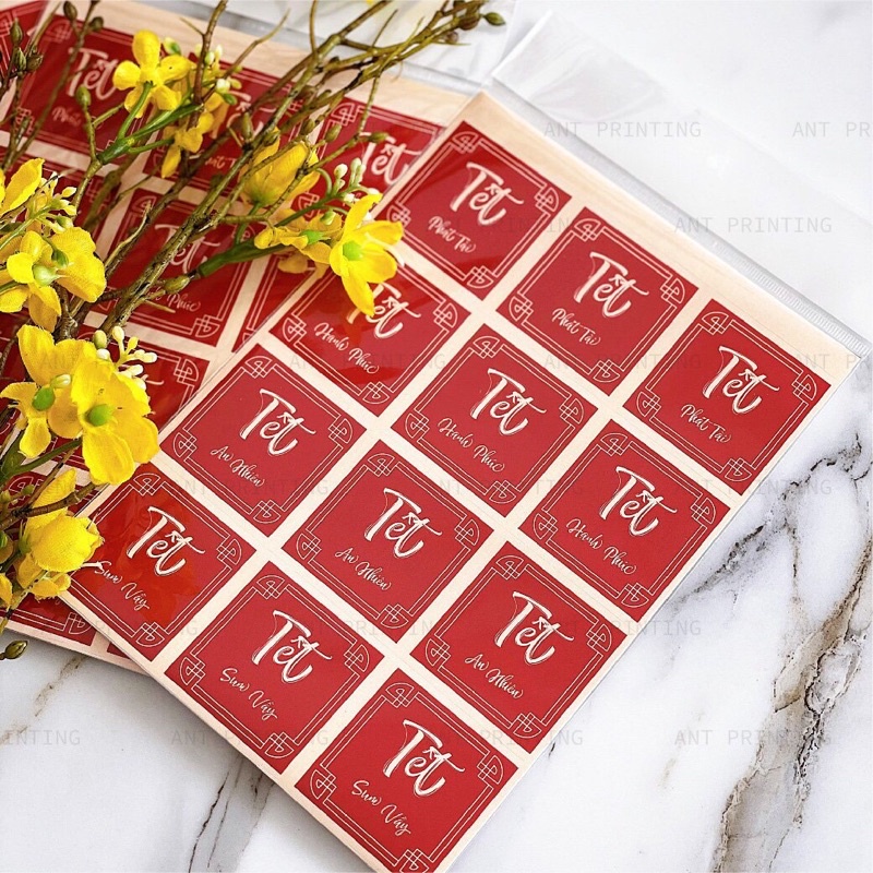 Combo 24 tem Tết tổng hợp kt 5x5cm