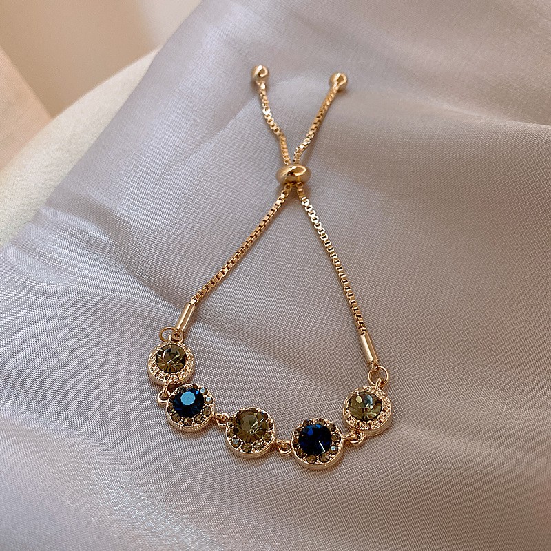 Vòng Tay Mạ Vàng Đính Đá Kim Cương Phong Cách Retro Hàn Quốc Cho Nữ | BigBuy360 - bigbuy360.vn