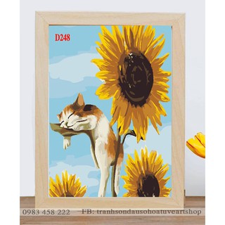 D248 Tranh tô màu theo số sơn dầu số hóa ARTSHOP đã căng khung sẵn và dầu phủ bóng