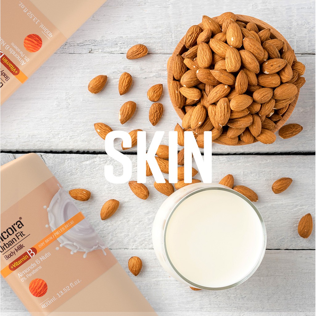 Sữa dưỡng thể Dicora Urban Fit almonds & nuts vitamin B hạnh nhân & các loại hạt 400ml gíup làn mịn màng, căng bóng | BigBuy360 - bigbuy360.vn