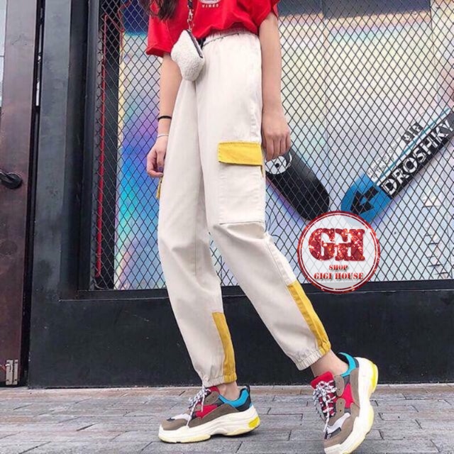FREESHIP 50K - QUẦN KAKI JOGGER TÚI HỘP UNISEX PHỐI MÀU