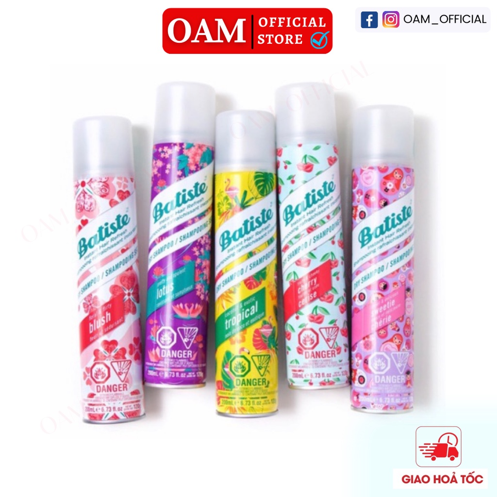 Dầu Gội Khô Batiste Dry Shampoo 200ml và 50ml