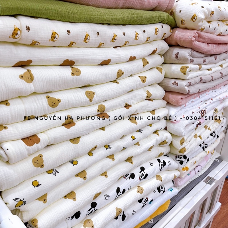 Chăn xô muslin organic chần bông siêu mềm