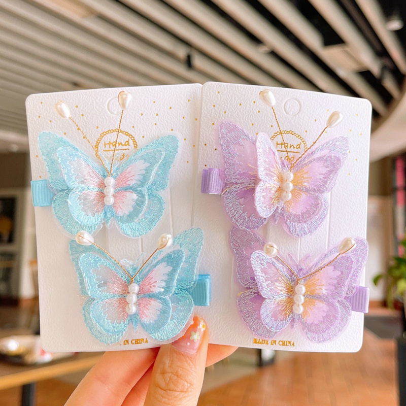 Set 2 Kẹp Tóc Hình Bướm Xinh Xắn Cho Bé Gái dreamdiary