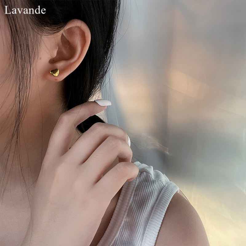 Khuyên Tai Thép Titan Hình Trái Tim Nhỏ Đơn Giản Dễ Thương Phong Cách Hàn Quốc Nhật Bản Dành Cho Học Sinh Nữ S7FT