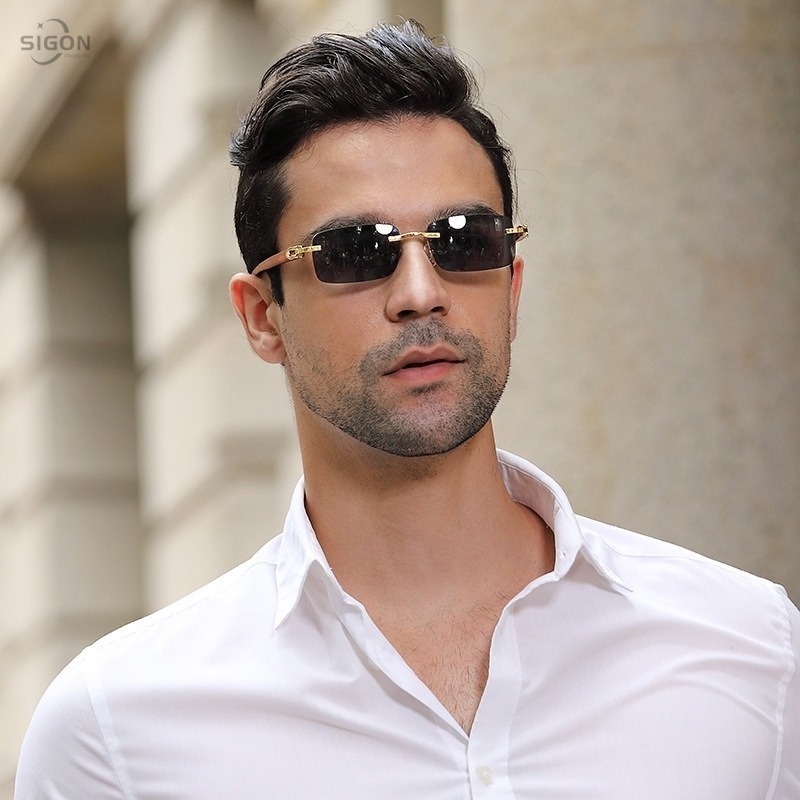 Kính mát chống tia UV400 gọng gỗ thời trang cho nam