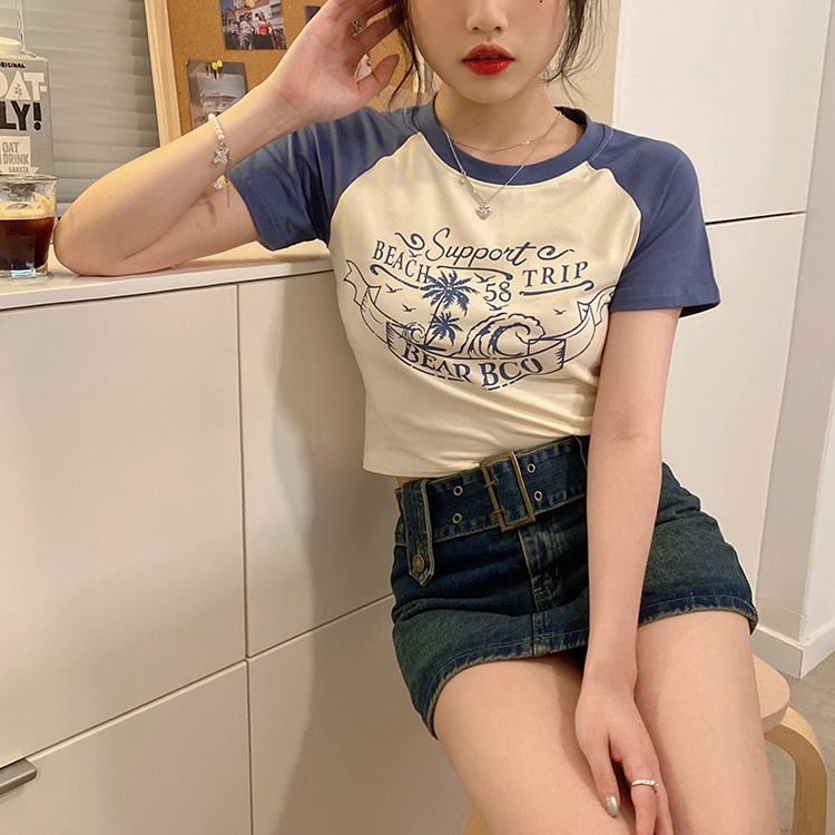 Áo Thun Tay Raglan Ngắn In Chữ Nhiều Màu Sắc 51150