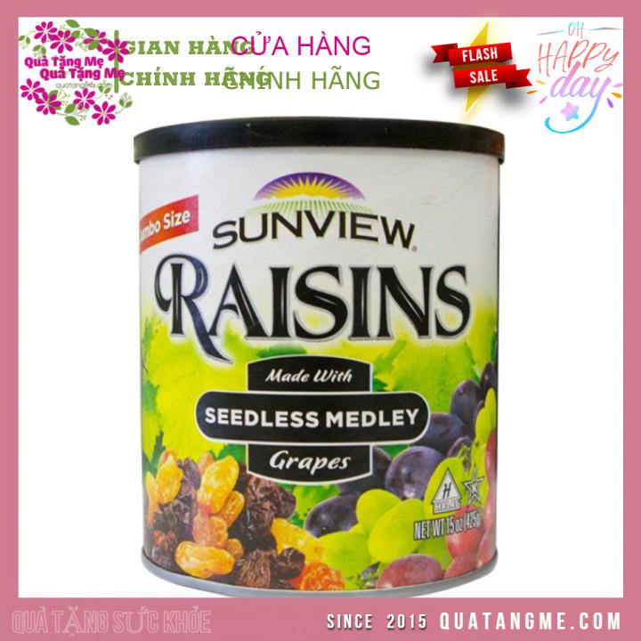 Nho Khô Mỹ không hạt Sunview Raisins 425g