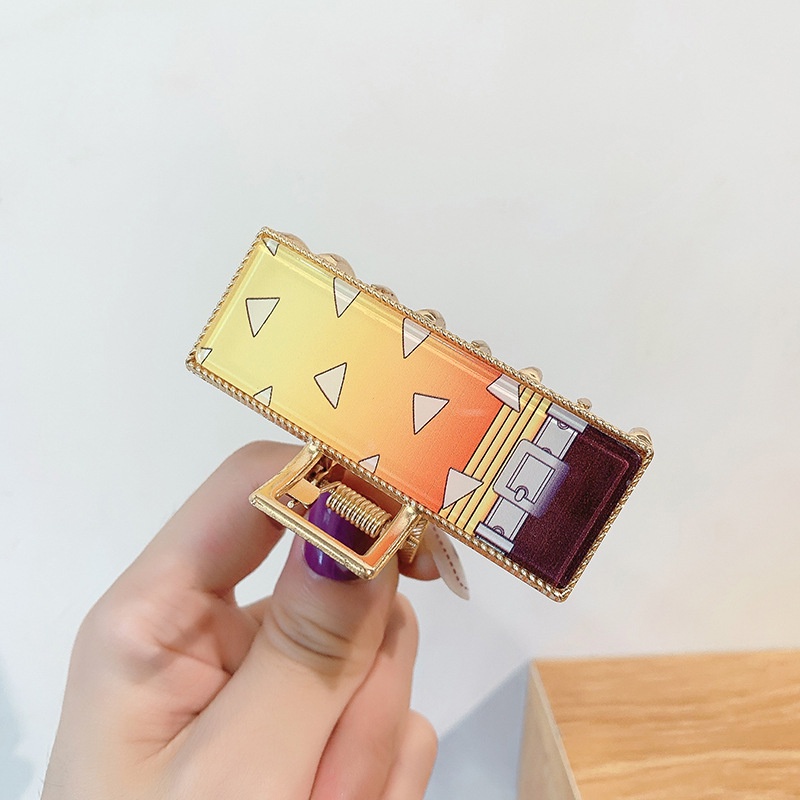 Kẹp tóc kim loại họa tiết anime Demon Slayer thời trang dễ phối đồ