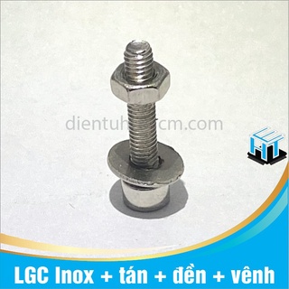 COMBO 5 con Ốc lục giác chìm M6 Inox (Bulong lục giác) kèm tán, long đền, long vênh chất inox 201 nhiều kích thước