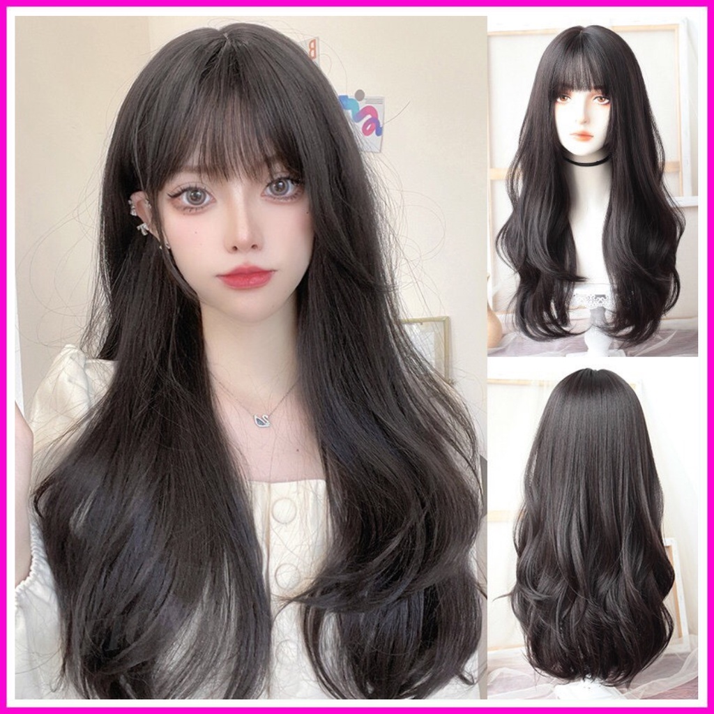 Tóc giả nữ nguyên đầu❤️FREESHIP❤️Cả đầu cao cấp xoăn sóng dài sang chảnh