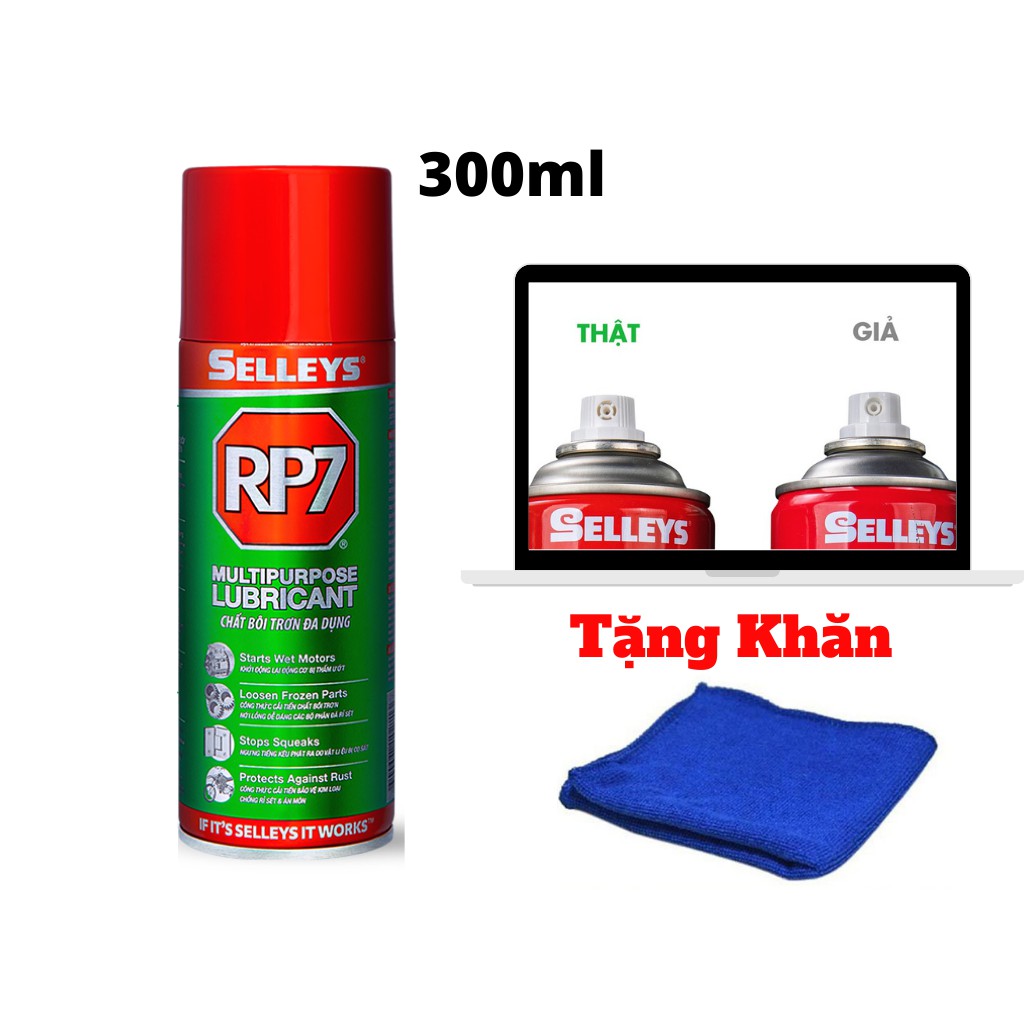 Bình Xịt Chống Rỉ Sét Ăn Mòn RP7 Chính hãng Cty DGL 300ml Tặng Khăn