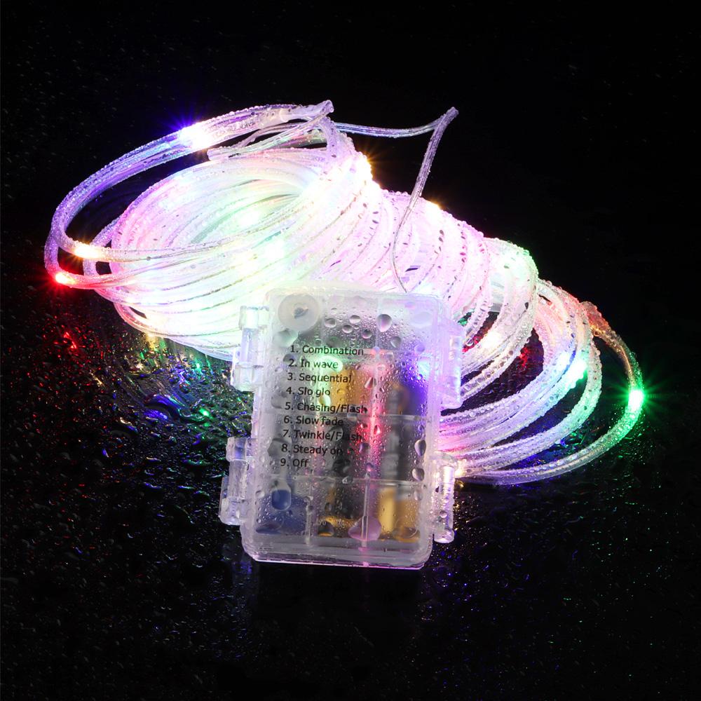 BORAG Dây Đèn LED 10M 100 Bóng Hình Ống PVC Chống Nước Trang Trí Nhà Cửa