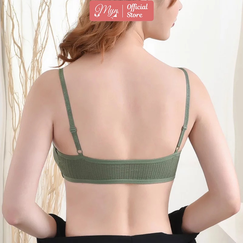 ÁO BRA COTTON NƠ B 308 ĐIỆU SANG CHẢNH ĐỆM DÀY KHÔNG GỌNG  MYN_UNDERWEAR