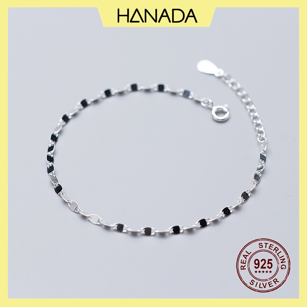 Lắc Tay Bạc 925 Dây Trơn Đơn Giản Vòng Tay Nữ Hanada 0957 F15