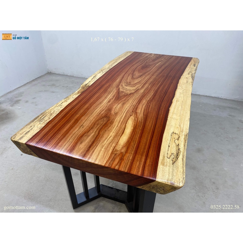 Mặt Bàn Gỗ Tự Nhiên, Bàn Gỗ Hương Đỏ, Bàn Làm Việc Gỗ Tự Nhiên, Bàn Ăn Gỗ Tự Nhiên Dài 1,67m Rộng 79cm dày 7cm