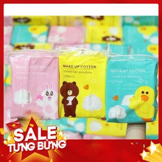 🌸 Bông tẩy trang Line friend Make Up Cotton 200 miếng ❤️ (Gia dụng tiện ích 1102)