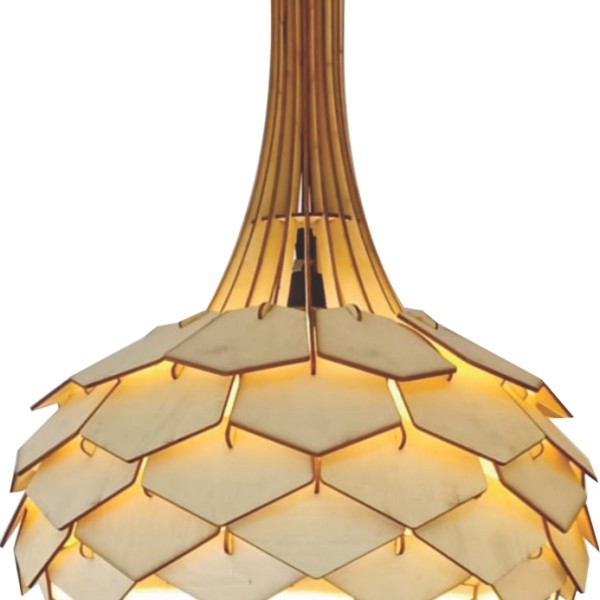 Đèn trần DIY dáng Hoa Lài trang trí nội thất, đèn gỗ trang trí nhà cửa