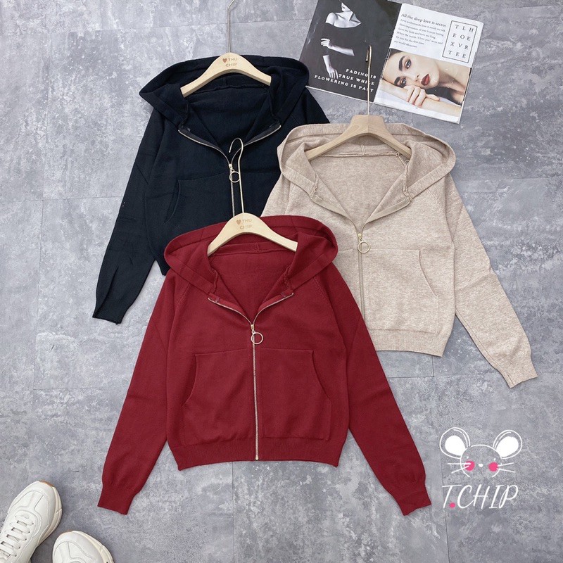 BÁN SỈ ÁO LEN KHOÁ CÓ MŨ 5M CHO NỮ | BigBuy360 - bigbuy360.vn