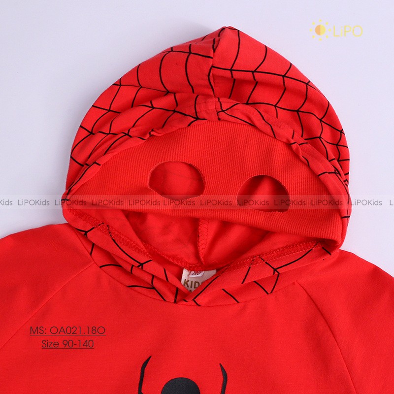 Áo thun bé trai hình siêu nhân Spiderman,Batman,Superman,chất cotton co giãn tốt, áo thun cộc tay có mũ bé trai OA021