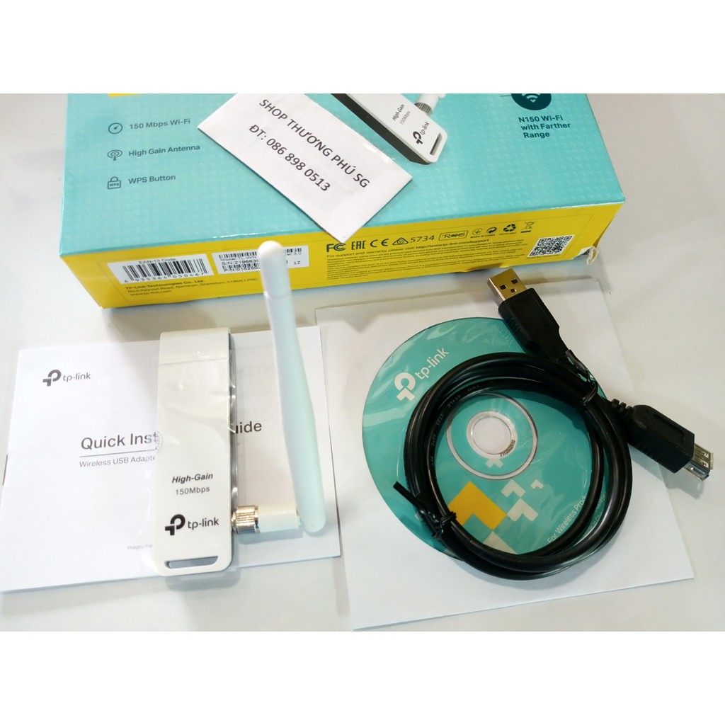 Thiết bị thu Wifi TP-Link TL-WN722N - 150Mbps Wireless N USB Adapter - Anten rời xoay 180 độ. | BigBuy360 - bigbuy360.vn