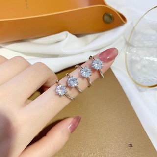 nhẫn bạc 1 viên đá chủ