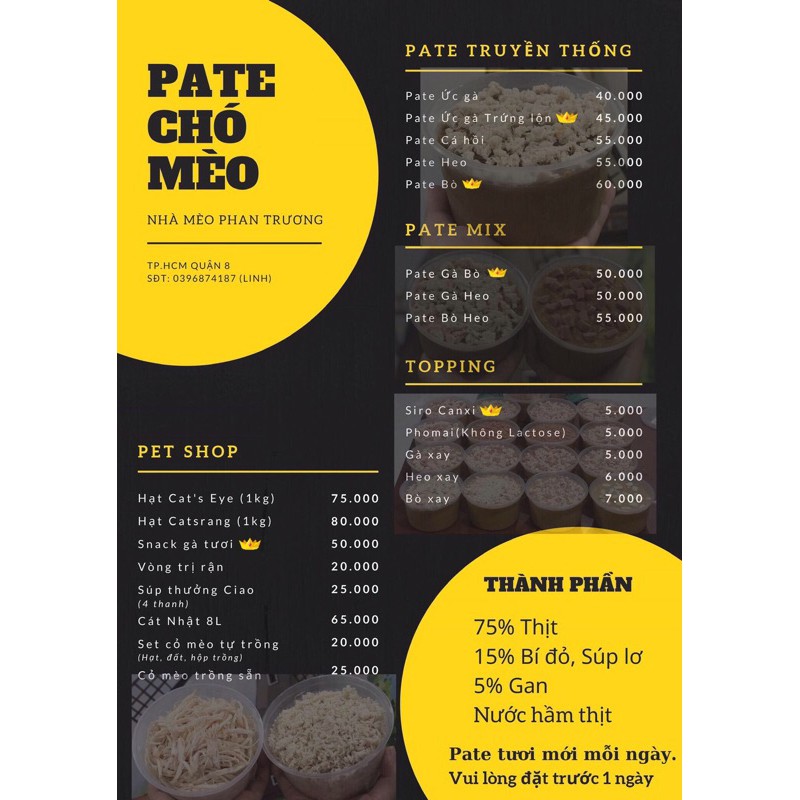 Pate tươi Phan Trương cho Chó Mèo 500gr